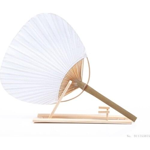 Summer Pure Paper Bamboo Handle Blank Calligraphy Children DIY art painting Empty Group Valentines Day Wedding Paper Hand Fan