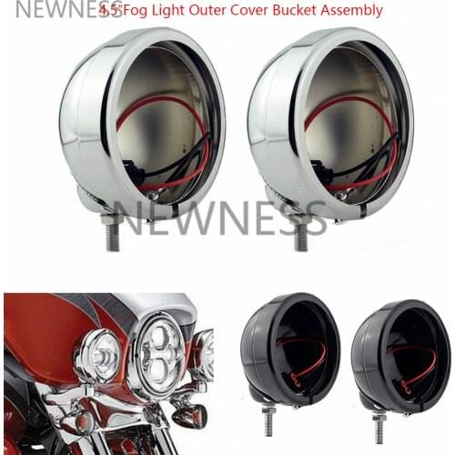 4.5" Motorcycle Headlight Housing Fog Light Outer Cover Passing Fog Light Bucket Assembly For Harley Road King Electra Glide FL