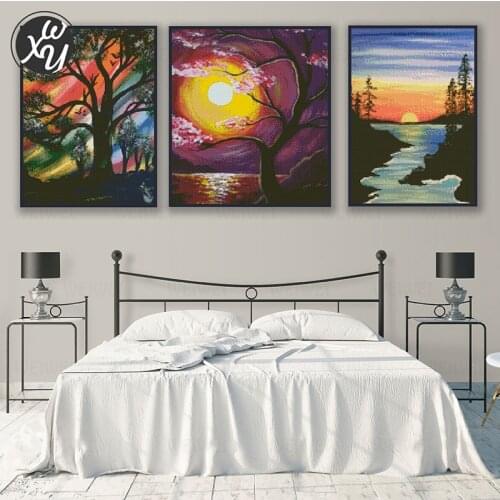 Landscape Diamond Painting Kit Sunset Diamond Art Diy Diamond Painting Scenery Tree Diamond Embroidery Diamond Mosaic Decoration