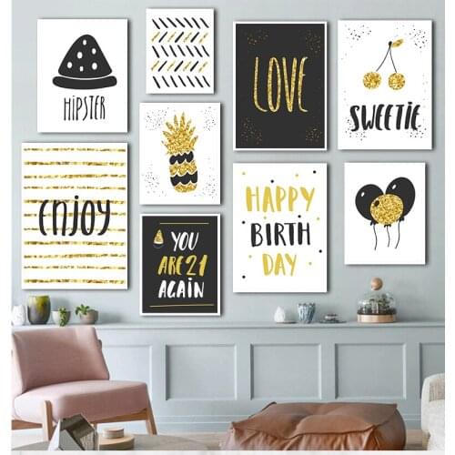 Birthday Gift Kids Baby Room Poster Children Balloon Poster Nursery Wall Art Canvas Painting Prints Picture Girl Bedroom Decor