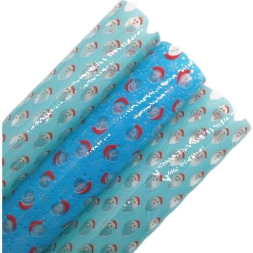 LEOsyntheticoDIY JELLY Transparent TUP Leather with Printed Christmas Snowmen JELLY SHEETS For DIY Bows 21X29CM T551A