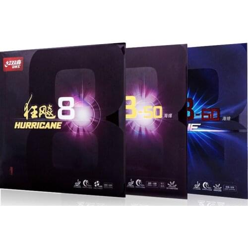 DHS Hurricane 8 3-50 3-60 Table Tennis Rubber Sheet Ping Pong Rubber New Pips-in H8 Ping Pong Racket Rubber Quick Attack Loop