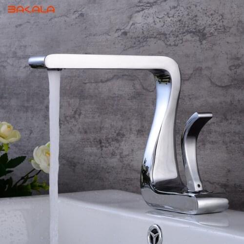 Modern washbasin design Chrome finished Bathroom faucet mixer waterfall Hot and Cold Water taps for basin of bathroom F-8152