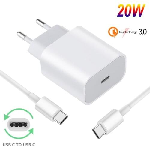 For Motorola G9 Plus Xiaomi 10T Note 10 lite 20W PD Fast Charger USB Type C Cable For Samsung Note 8 10 20 Phone Charge adapter