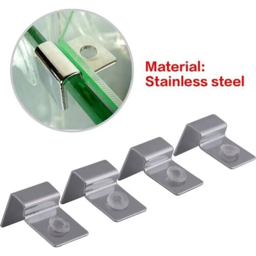 4pc 6/8/10/12mm Stainless Steel Aquarium Glass Fish Tank Fixed Cover Clip Clamp Bracket Holder Lamp Filter Barrel Support Holder