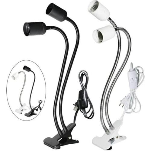 Black white Plug in Clip on Light,Screw bulb Clip on Desk Light for Desk,Bed Headboard with on/off switch,Clamp lamp for reading