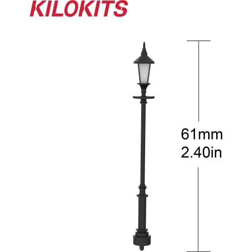 1/72 10PCS Plastic Single-Head Street Lamp Post Outdoor Model Kit Unpainted Garden Yard and Railway Layout Accessories