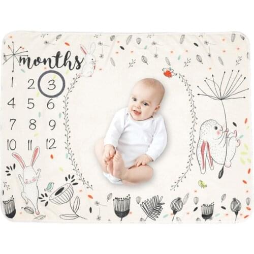 1 Set Baby Monthly Record Growth Milestone Blanket Newborn Photography Props Kit