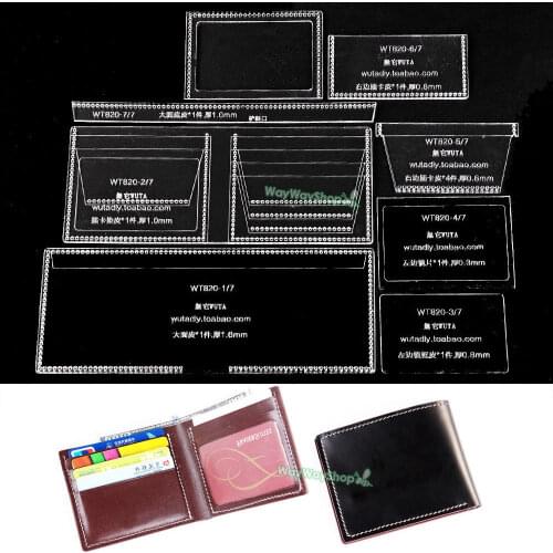 1 Pcs Acrylic Classic Bifold Wallet Templates WT820 Tool for Short Wallet Handmade Craft DIY