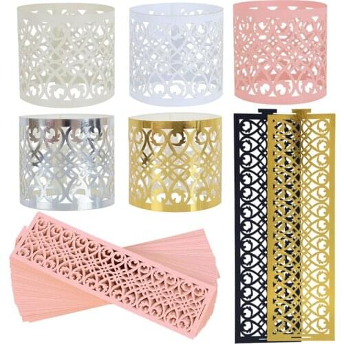 10/20Pcs Paper Napkin Ring Hollow Flower Wedding Napkin Ring Holder Home Dinner Decoration Birthday Festival Party Supplies