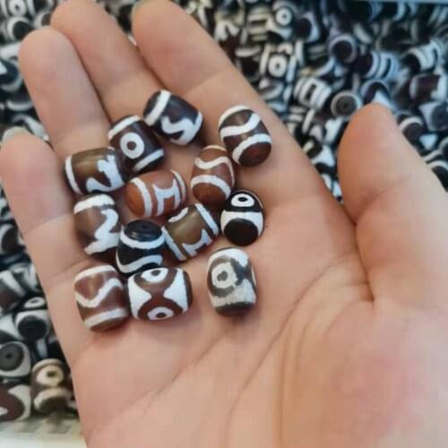 10pcs/lot dark red agate dzi Shuibo Trinity Eyes World Ruyi Money Hook Cylindrical Bucket Beads Accessories natural jewelry gem