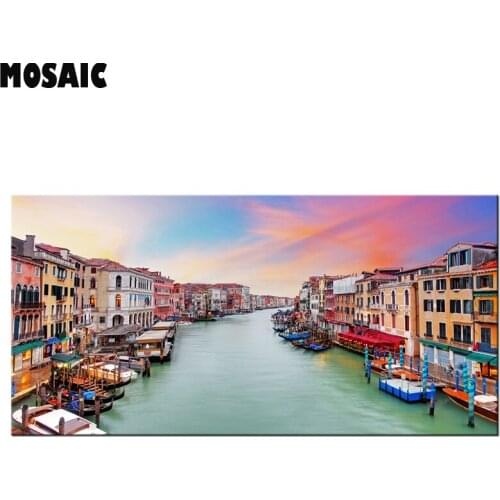 120*60cm Italy style diamond painting stickers water city Venice landscape 3d wall art mural bedroom decoration sea view wallpa