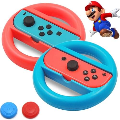 2pcs Steering Wheel Controllers ABS Material Game Switch Controller Joy-con Handle For Nintendo Wheel Steering Wheel