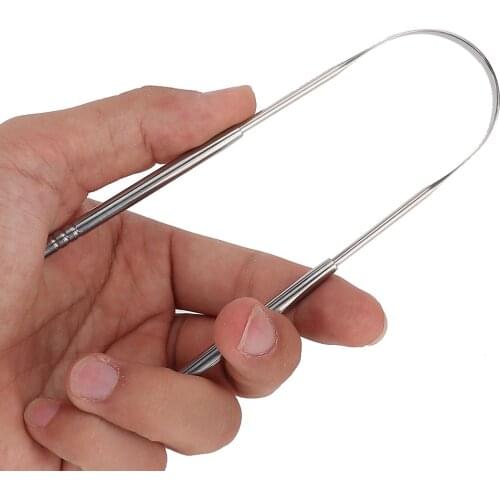 Stainless Steel Tongue Scraper Cleaner Brusher Dental Oral Care Hygiene Cleaning Tool