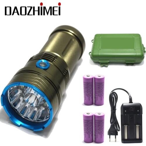 2019 high power12*XML T6 LED 8000 lumen 18650 Glare tactical flashlight waterproof Super Bright Torch Flash light