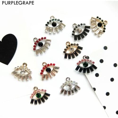 Alloy Diamond Diy Earrings Jewelry Accessories Material Jewelry Pendant Eye Shape Fashion 4pcs