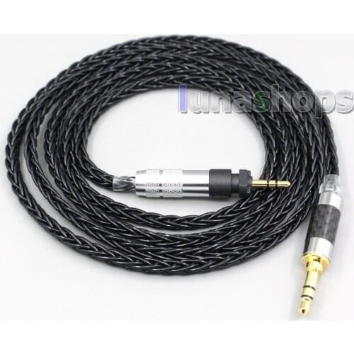 LN006584 4.4mm XLR 8 Core Silver Plated Black Earphone Cable For Shure SRH840 SRH940 SRH440 SRH750DJ Philips SHP9000