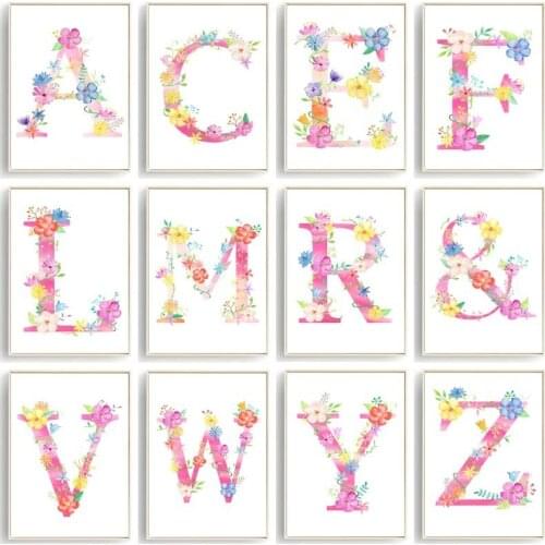 5D DIY Diamond Painting Nordic Letter Flower Diamond Embroidery Cross Stitch Mosaic Art Boy Girl Birthday Gift Room Wall Decor