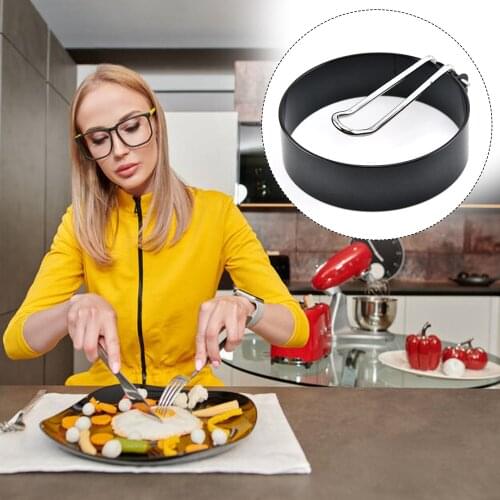 Behogar Egg Ring Nonstick Stainless Steel Round Egg Cooker Shaper Maker Kitchen Molds Tools with Handle for Fried Egg 4 inch