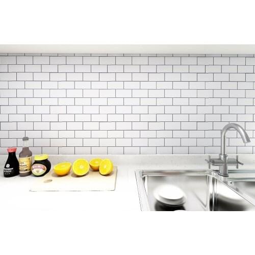 10 PCS White Subway Peel and Stick Backsplash Kitchen Self Adhesive Wall Tile For Kitchen Laundry Home Wall Decal 3D Sticker