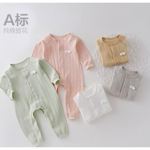 Newborn baby one-piece clothes long-sleeved spring and autumn childrens boneless pajamas newborn baby romper romper cute