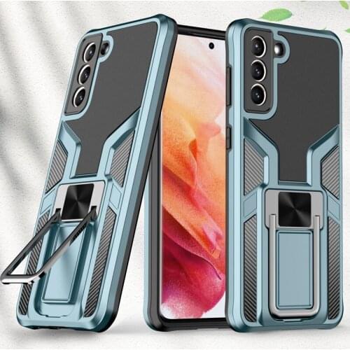 Funda Case for Samsung Galaxy S21 Ultra S20 Plus Note20 Ultra Vehicle Magnetic Coque Metal Stand Protective Phone Case Cover