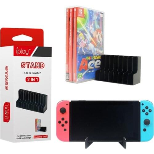 Bracket Playstand Stand Holder for Nintendo Nintend Switch Console Controller With 11 Game Card Box Storage Stand CD Disk Holder