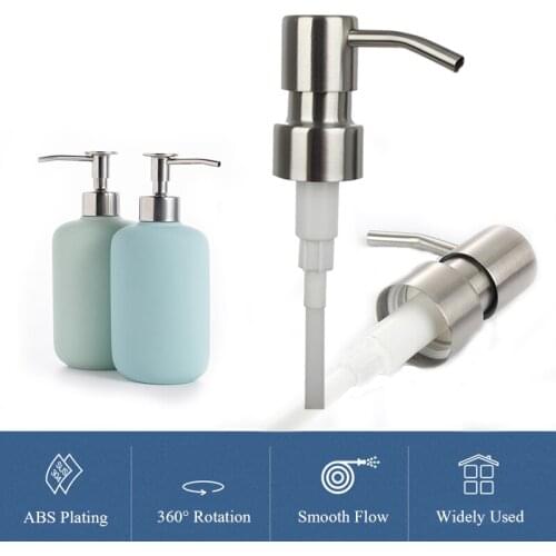 304 Stainless Steel Bottle Pump Pressure Nozzle Bottle Press Pump Gel Body Wash Dispenser Squeezer for Bathroom Soap Dispensers