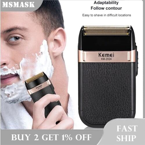 Electric Shaver Mens Razor Beard Trimmer Shaving Machine 3 Blades Hair Cutter Rechargeable Hair Clipper Trimmers KM-2024