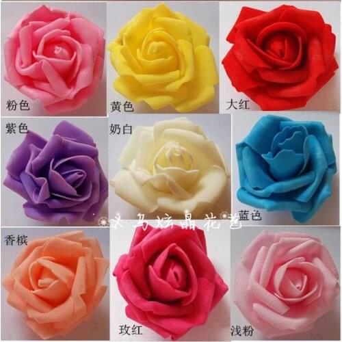 Hot Sale High Quality 100pcs/lot 6cm Foam Rose Heads Artificial Flower Heads Mint Green Blue Flowers Wedding Decoration