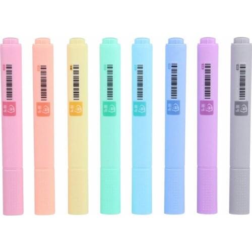 Pastel Colors Highlighter, 8 Assorted Macaron Colors, Chisel Tip Marker Pen, Water Based, Eye Protection, for Adults & Kids