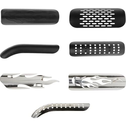 Curve Plain Exhaust Muffler Heat Shield Cover Heel Guard Motorcycle Chopper