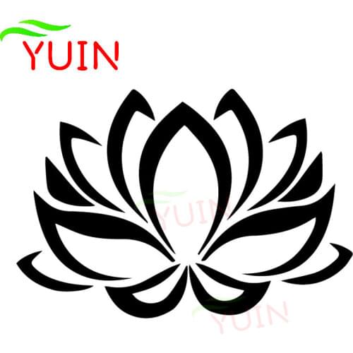Beautiful Lotus Flower Fashion Car Sticker Trunk Window Decoration PVC Waterproof Sunscreen Decal Black/White/Red/Laser/Silver