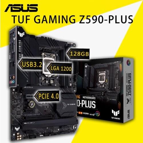 LGA 1200 Asus TUF GAMING Z590-PLUS Motherboard Support 10th/11th-Gen Intel CPU PCI-E 4.0 DDR4 5133(OC)MHz OC Z590 Placa-mãe 1200