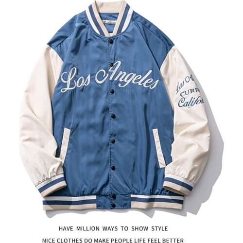 2021 New Spring&Autumn Embroid Thin Oversize Loose Womens Boyfriend Style Baseball Jacket Mens Bomber Varsity Unisex Couple