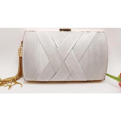 New Metal Tassel Lady Clutch Bag With Chain Shoulder Handbags Classical Style Silk Small Purse Evening Clutch Bags A739