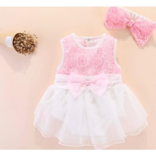 Newborn Baby Girl Clothes Summer Cotton Bow Baby Girl Dress First 1st Birthday Dress Party Girl Baby Clothing Toddler Clothes