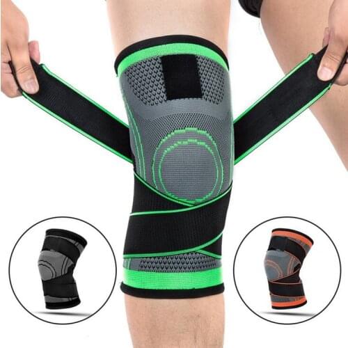 By DHL 200pcs 3D Weaving Pressurization Knee Brace Basketball Hiking Cycling Knee Support Professional Protective Sport Knee Pad