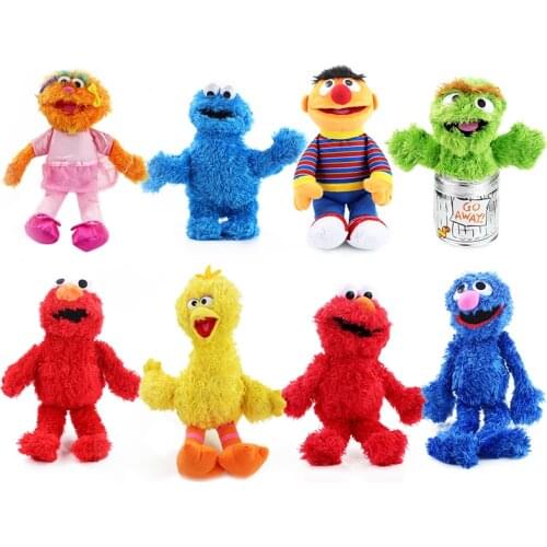 Sesame Street Plush Toy Elmo Oscar Cookie Grover Zoe Ernie Big Bird Stuffed Soft Early Education Stuffed Dolls
