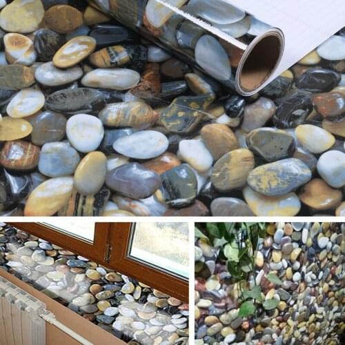 3D Cobblestone Self Adhesive Wallpaper Vinyl Wrap Film Kitchen Countertop Peel Stick Wallpaper Decal DIY Wall Stickers 55cm*10m