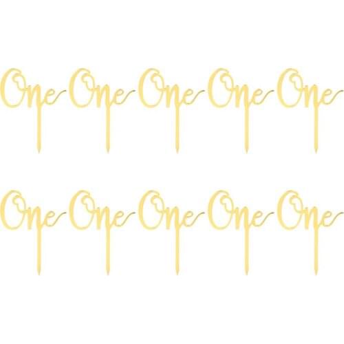 10pcs Cake Topper Happy Birthday Cake Topper Creative Cake Picks Acrylic ONE Birthday Cake Insert Birthday Cake Toppers