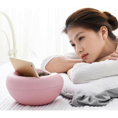 Creative Lazy Snack Bowl Plastic Double-Layer Snack Chase Mobile Phone Storage Bowl Fruit Artifact Bracket 4Colors And Box G9H3