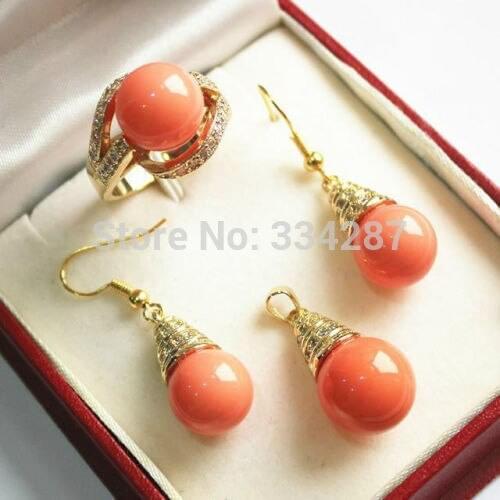 6color Womens jewelry gold Shell Pearl earring Bracelet Ring Pendant(6#-9)
