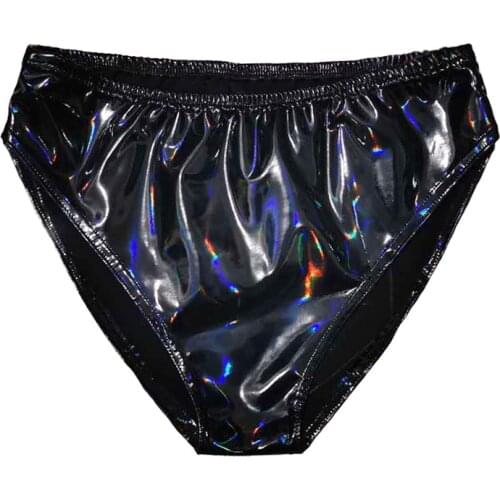 Womens Lingerie PVC Underwear Patent Leather Elastic Waist Bikini Briefs Hot Sexy Underwear Erotic Latex Panties Plus Size XXXL