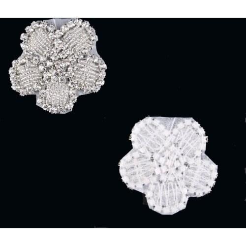 1pcs/lot) Sew Crafts Rhinestone Applique Artificial Flatback Flower Shape Crystal Rhinestone Button For Girl Wedding/Bridal