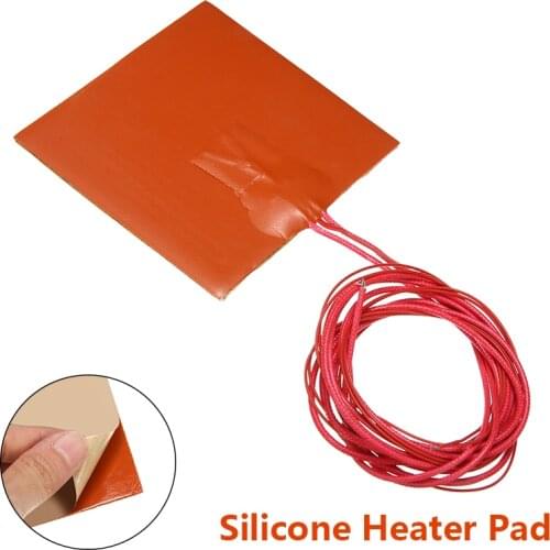 1Pcs Silicone Heater Pad 12V 50W Silicone Heater Mat Warming Accessories For 3D Printer Heated Bed Heating Mat 100x100mm