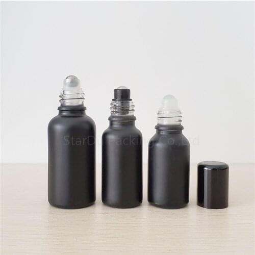 120pcs 5ml 10ml 15ml 20ml 30ml 50ml 100ml black Roll On Bottle for Essential Oils Refillable Perfume Bottle Deodorant Containers