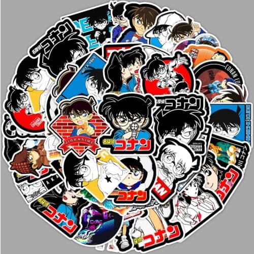 50pcs/pack cartoon anime detective Conan sticker toy laptop skateboard refrigerator luggage decoration sticker