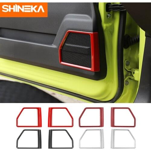 SHINEKA Interior Accessories For Suzuki Jimny 2019+ Car Door Audio Sound Speaker Decoration Ring Stickers For Suzuki Jimny 2019