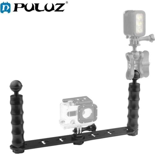 PULUZ CNC Aluminium Tray Stabilizer Rig for Underwater Camera Housing Case Diving Camera Tray Mount for DJI Osmo Aation/GoPro
